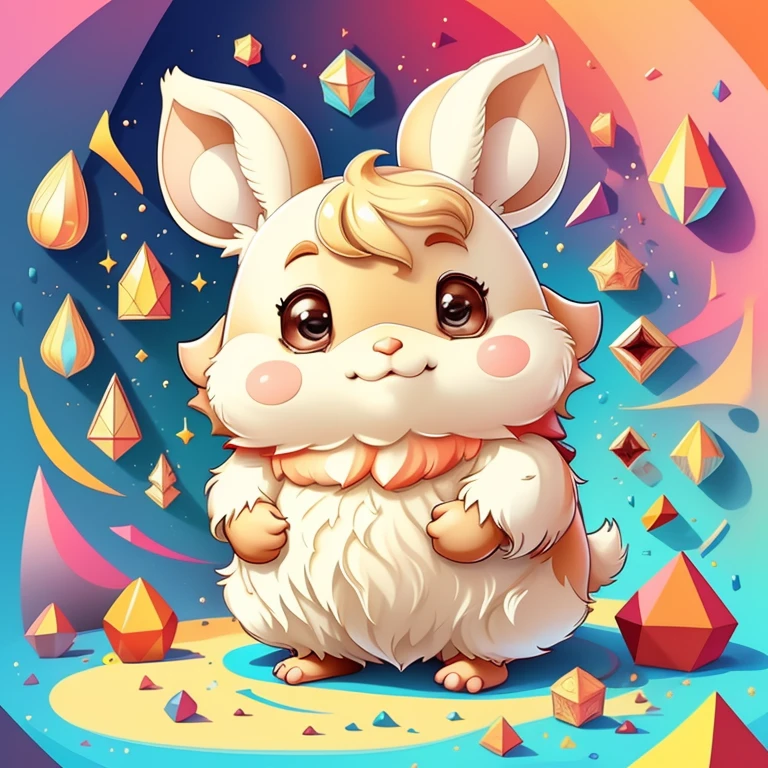 (coelhinho fofo com orelhas grandes), Munchkin ,Geometric multidimensional wall portrait, livro de arte, Tchibi,
Yang08k, Beautiful, Colouring,
Obras, of the highest quality, best quality, Arte Oficial, Beautiful and Aesthetic,