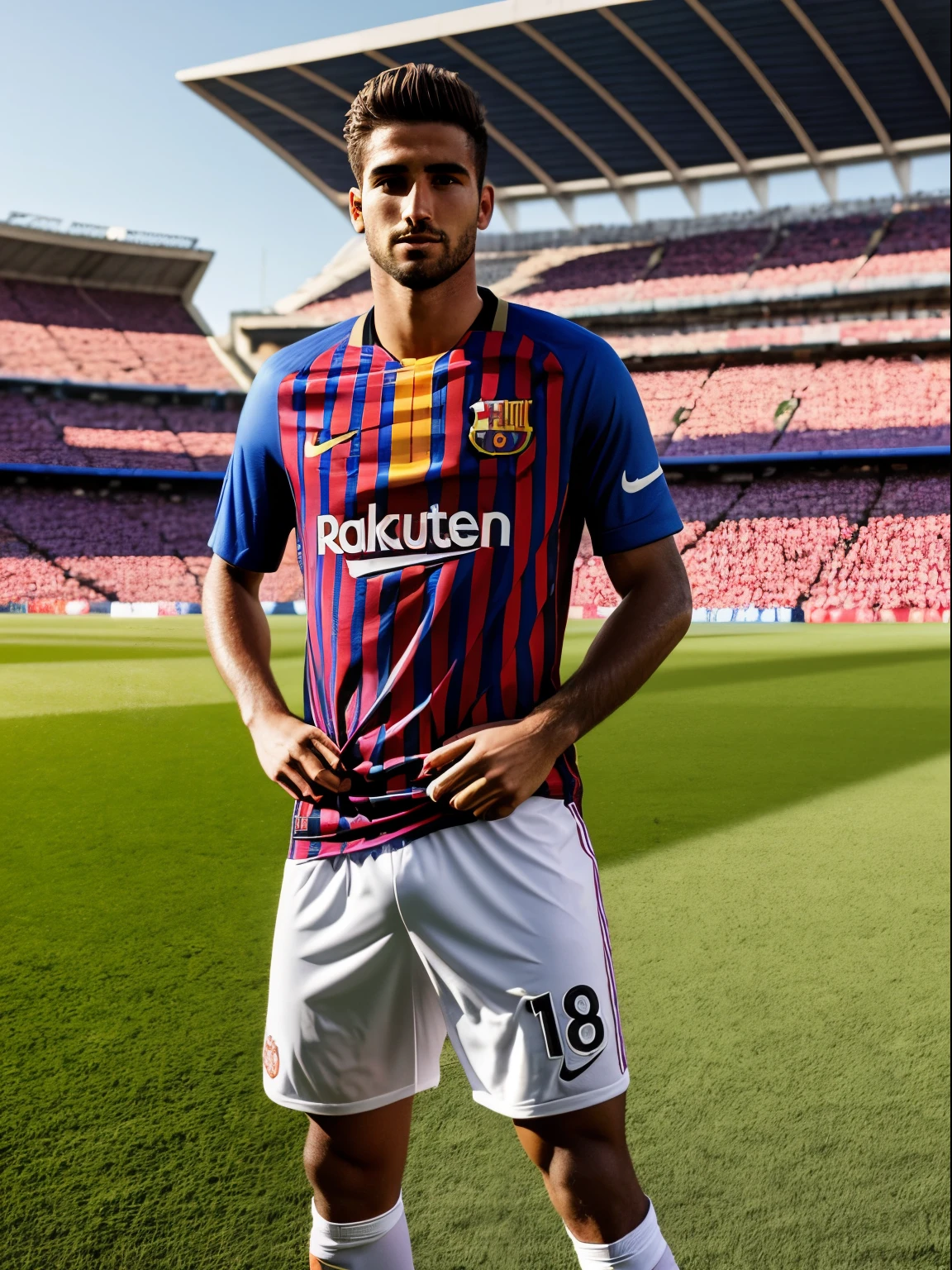 Homem Soccer Player in Barcelona 18 years