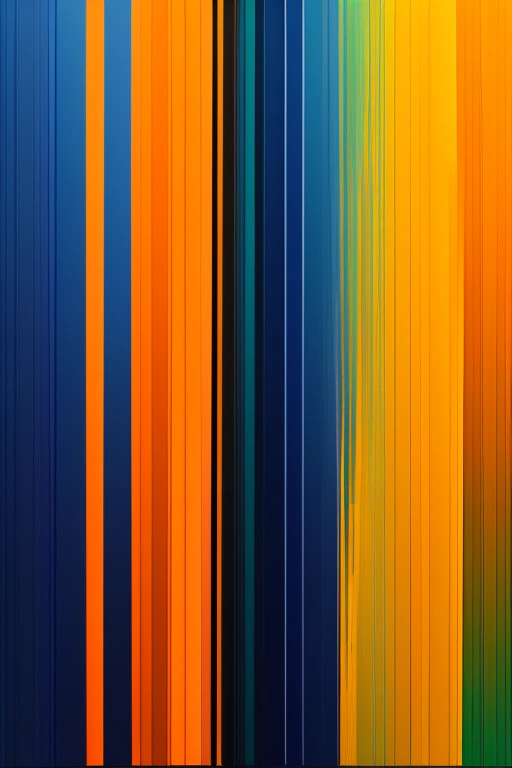 An array of different colors, including dark blue, orange, sea green, and yellow, digital art on canvas, simple