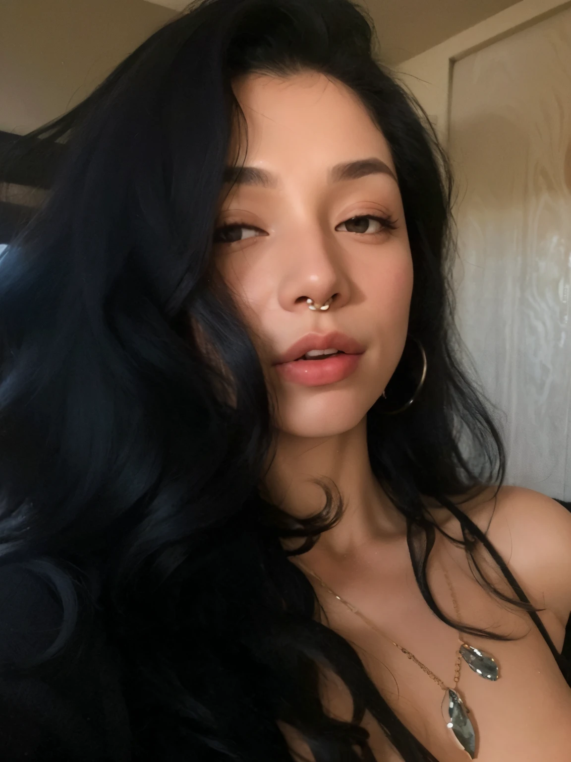 Model face, white female, 20 years old, (forced her to full deepthroat:1.2), (big eyes), (minimalistic:1.2), (wide open eyes), (Looking into camera:0.6), (spit on face), (random facial expression:1.1), (huge black dick:1.2), black hair, (messy hair), (perfect big tits:1.2), (random blue clothes), (Anal fuck:1.2), (threesome), (bondage), (Facefuck:1.2), (classic tattoos), (random hair colour), portrait upper body,