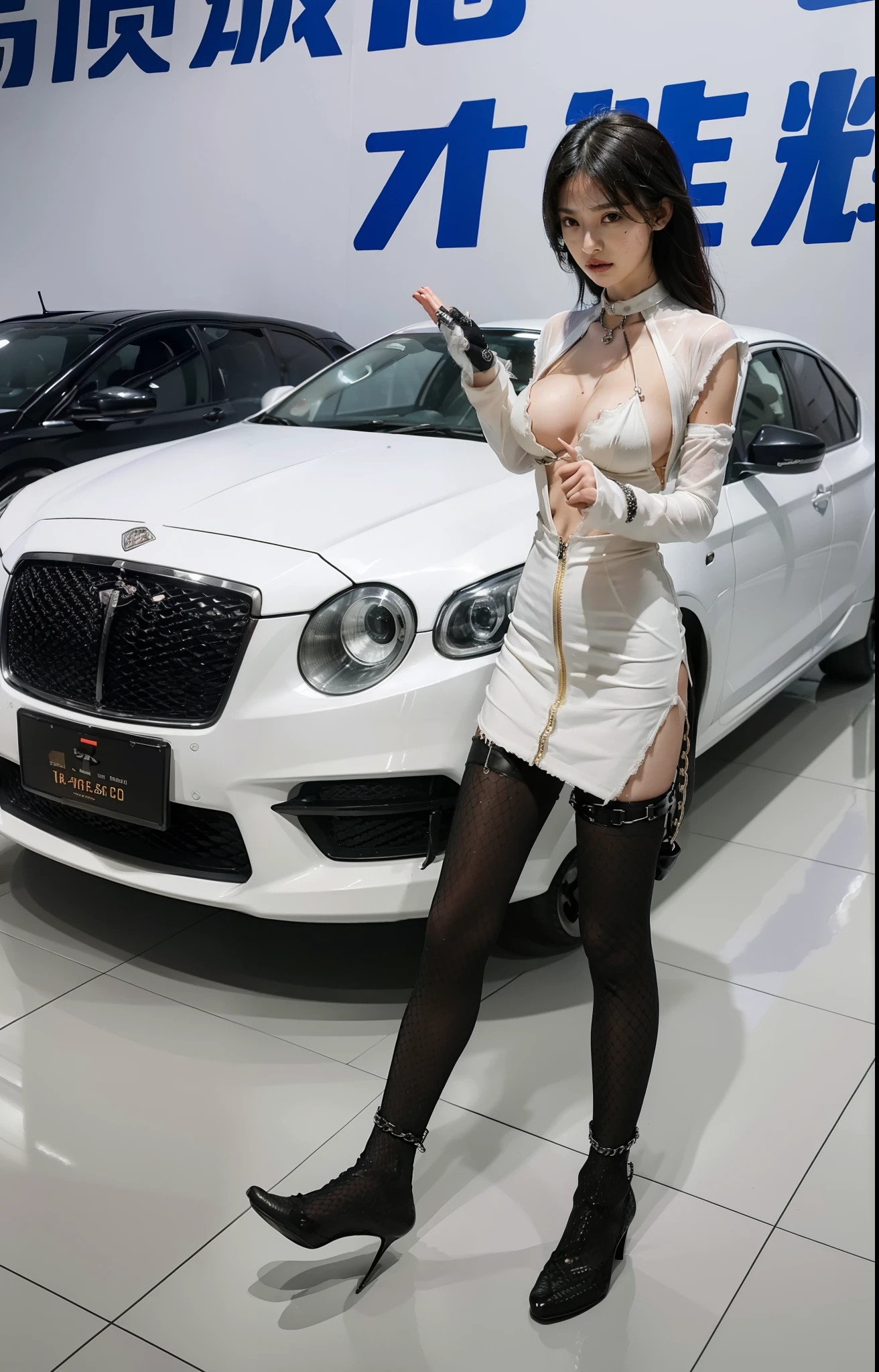 Wearing a super heroine tight see-through outfit, Not wearing a bra,Wet crotch, Wet thighs, beuaty girl,Have slim abdominal muscles: 1.4, (Protruding nipple tip, areola is protruding, The shape of Dantian is clearly visible), sixpack abs: 1.4, Breast Enlargement Botox, photore, Sharpness, Unique 850 4, K Na 850 K portrait camera, f1.6 guns, hyper realistic texture, Spectacular light textures, Cinestil 800 fashion mechanic, (Futuristic sci-fi combat fashion: 1.1), (perfectly tied together with chains), restrained, slaves, collars, ((Sunlight shines、spacious prison)), dark fantacy, Real material details, extremly high detail, surreal material ((Torn costume)), Wet with, Cloudy,((High chain concentration)), ((Chain drilled into crotch)), ( (collars)), (Not wearing a bra), Shredded clothes, Broken golden shield and battle spear,, White combat gloves, Combat shoulder armor, (Torn clothes, Clothing that exposes, bloods: 1.3), tear open cloak, Torn pantyhose, legs long, Metal shackles and shackles, Her wet crotch is clearly visible., Swarovski's sword and the anatomy beneath his feet, (Futuristic sci-fi combat fashion, Hole-in fishnet socks),