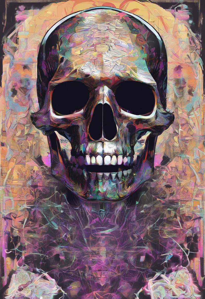 (Black light art:1.4),skeleton head,high saturated,hight contrast,vibrant with colors,mysterious hallucination,hyper realisitc,ultra real photo,ultra - detailed,ultraclear,hyper-detailing,tmasterpiece