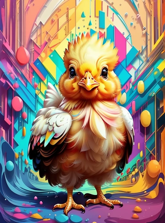 (cute chicken),(melhor pose),(best angle), (better expression), Eduardo Kobra acolchoamento ,multidimensional geometric wall PORTRAIT, arte, Chibi,
Yang08k, lindo, Colouring,
Primary works, qualidade superior, melhor qualidade, Arte Oficial, Beautiful and Aesthetic, pelos coloridos,