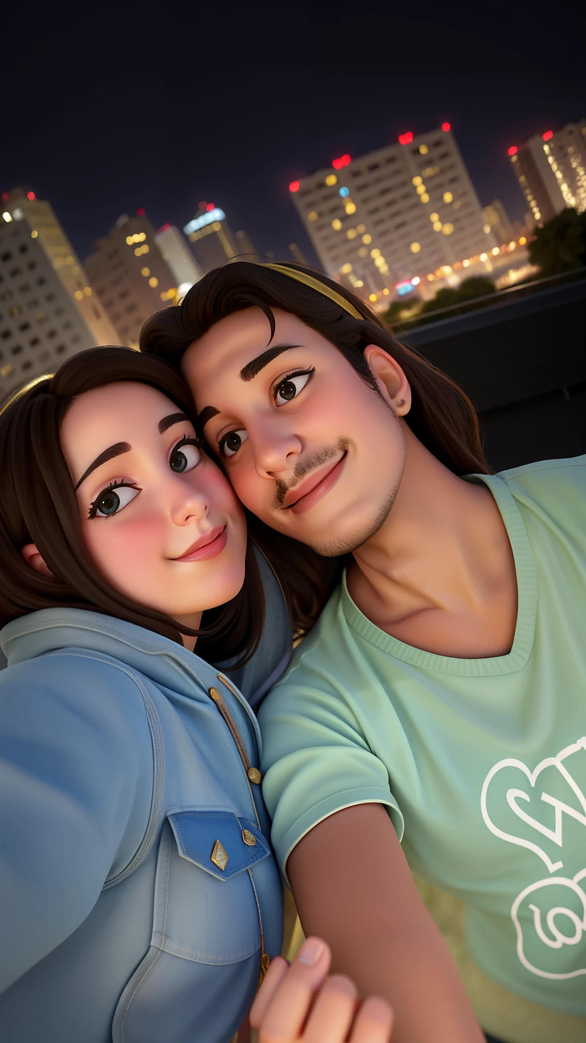 Arafed man and woman posing for a photo on a balcony., 30-year-old french woman, Thomas Danthony y Malika Favre, 8k selfie photograph, Pareja feliz, pareja sonriente, Foto de vacaciones, on a balcony, en una azotea, both smiling for the camera, por Romain brook, Jordan Grimmer y Natasha Tan