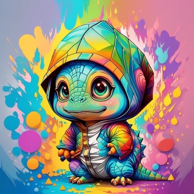 (cute  dinosaur),(melhor pose),(best angle), (better expression), Eduardo Kobra acolchoamento ,multidimensional geometric wall PORTRAIT, arte, Chibi,
Yang08k, lindo, Colouring,
Primary works, qualidade superior, melhor qualidade, Arte Oficial, Beautiful and Aesthetic, pelos coloridos,