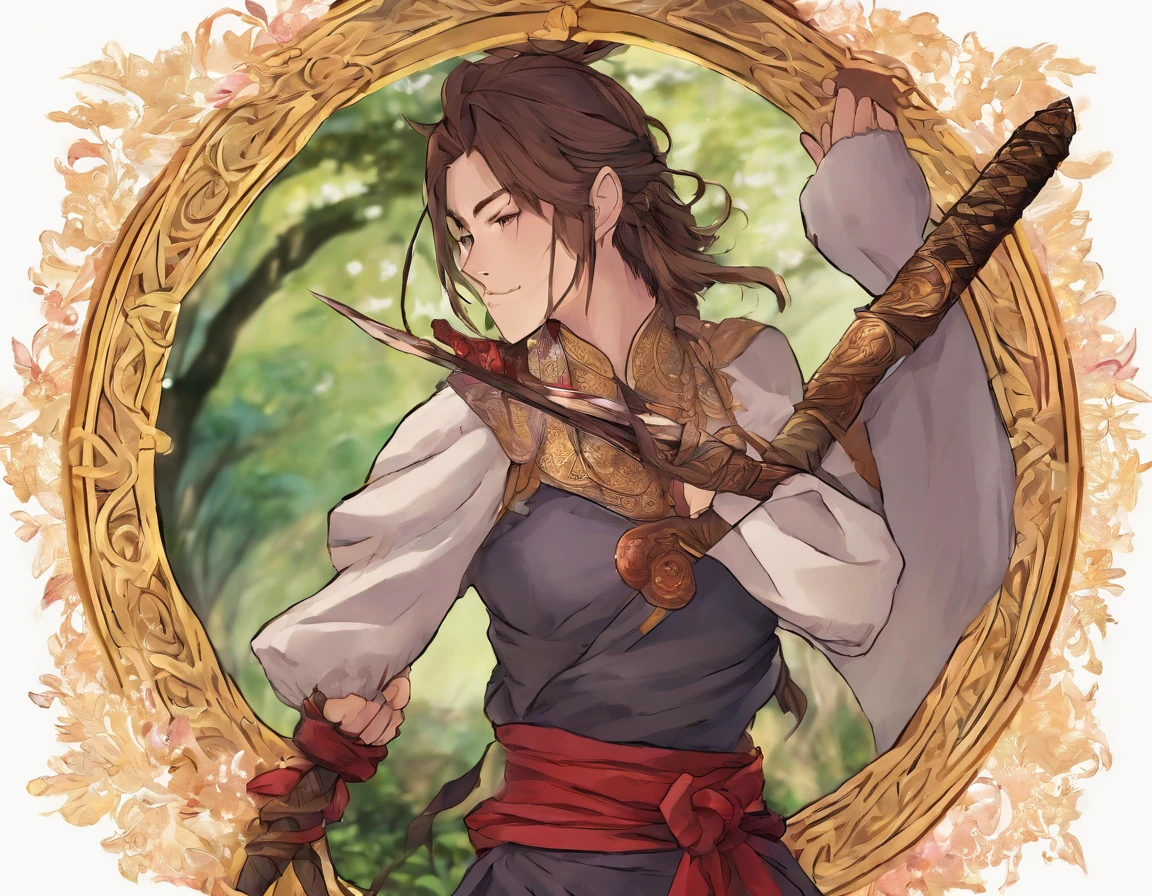sheathed katana portrait
