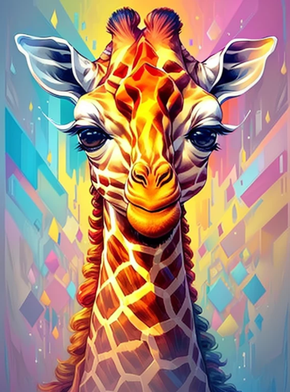 (cute baby giraffe),(melhor pose),(best angle), (better expression), Eduardo Kobra acolchoamento ,multidimensional geometric wall PORTRAIT, arte, Chibi,
Yang08k, lindo, Colouring,
Primary works, qualidade superior, melhor qualidade, Arte Oficial, Beautiful and Aesthetic, pelos coloridos,