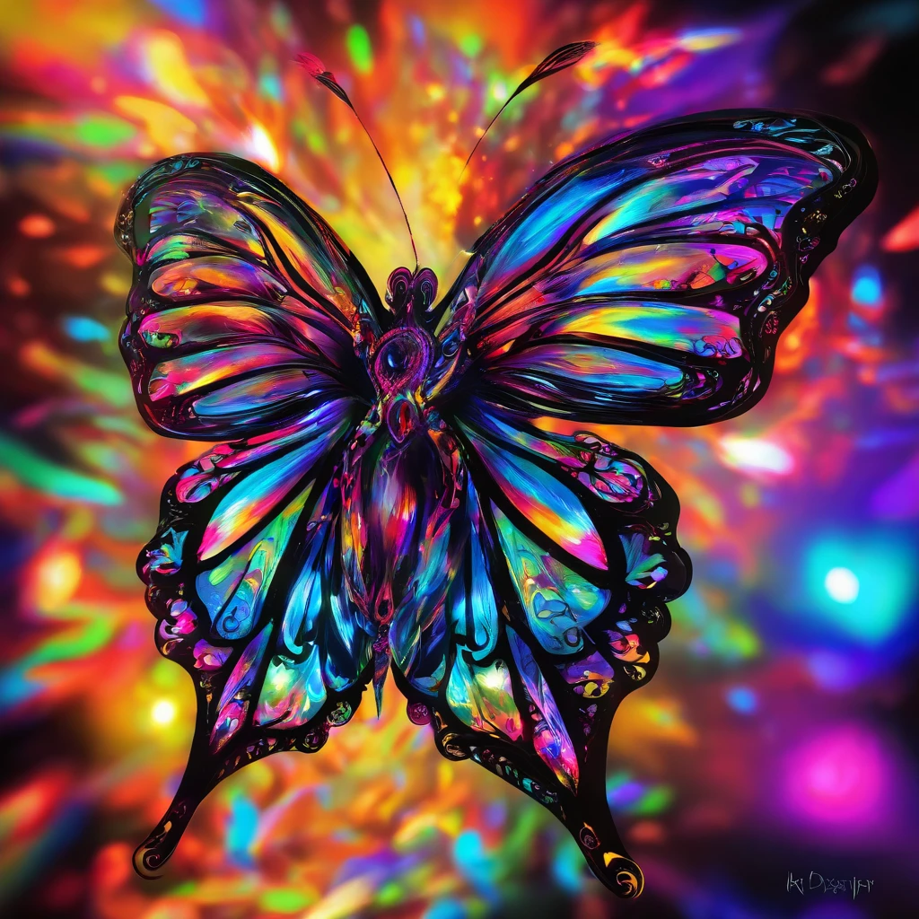 （Black light art：1.4），butterflys，Close-up enhancement，eyes very focused，glowing effect，high saturated，hight contrast，vibrant with colors，mysterious hallucination，hyper realisitc，ultra real photo，ultra - detailed，ultraclear，hyper-detailing，tmasterpiece