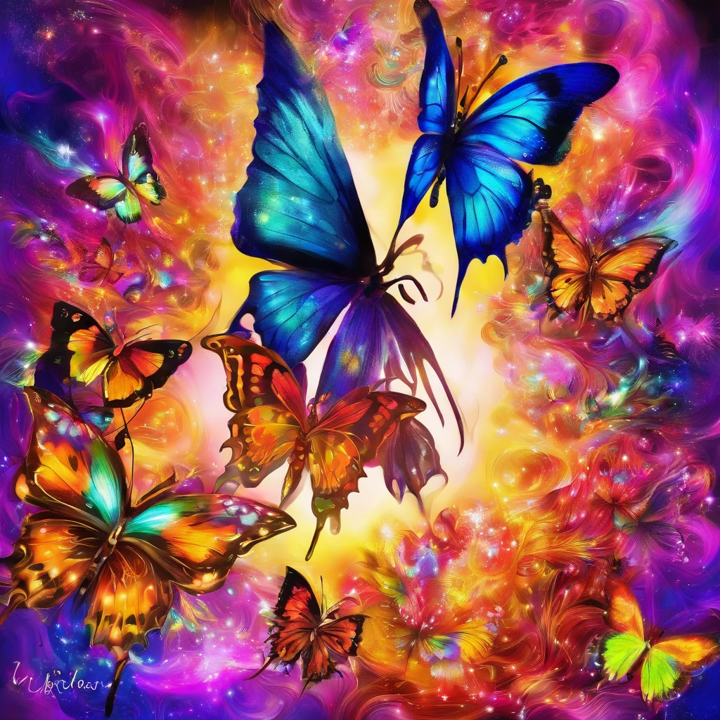 (Black light art:1.4),butterflys,Close-up enhancement,eyes very focused,glowing effect,high saturated,hight contrast,vibrant with colors,mysterious hallucination,hyper realisitc,ultra real photo,ultra - detailed,ultraclear,hyper-detailing,tmasterpiece