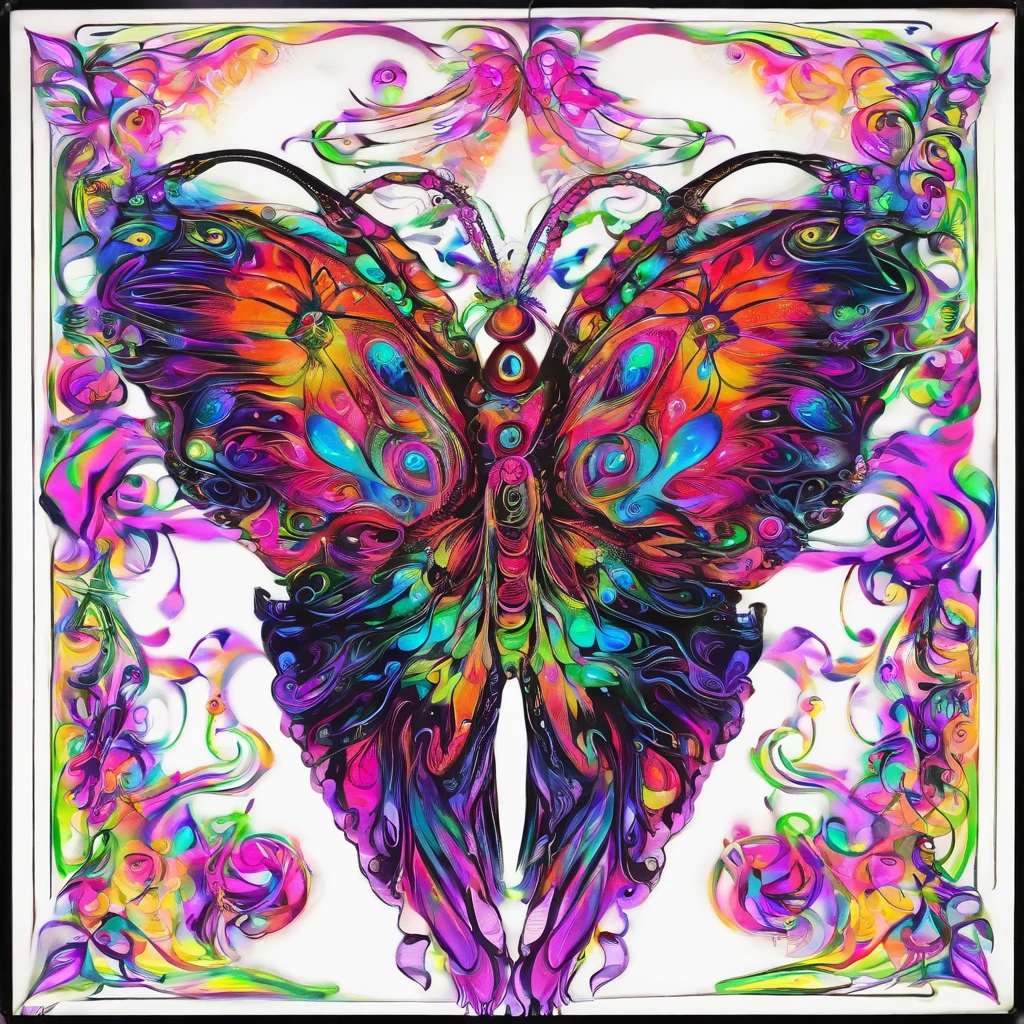 (Black light art:1.4),butterflys,Close-up enhancement,eyes very focused,glowing effect,high saturated,hight contrast,vibrant with colors,mysterious hallucination,hyper realisitc,ultra real photo,ultra - detailed,ultraclear,hyper-detailing,tmasterpiece