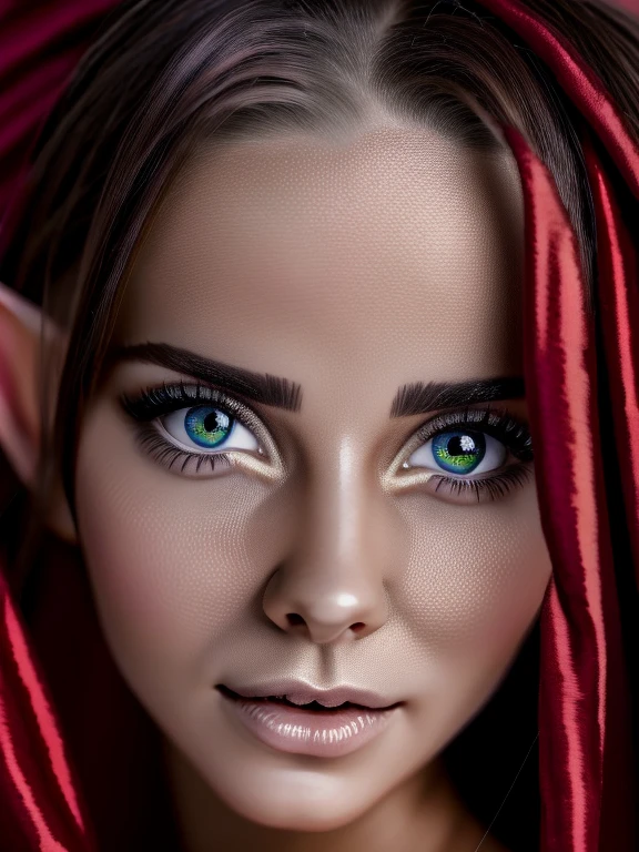 realistic elf woman, very detailed faces, full body, NSFW, red blush, blushing, slim abdomen: 1.2, detailed eyes, sexy, undressed, naked, open mouth, wet body,