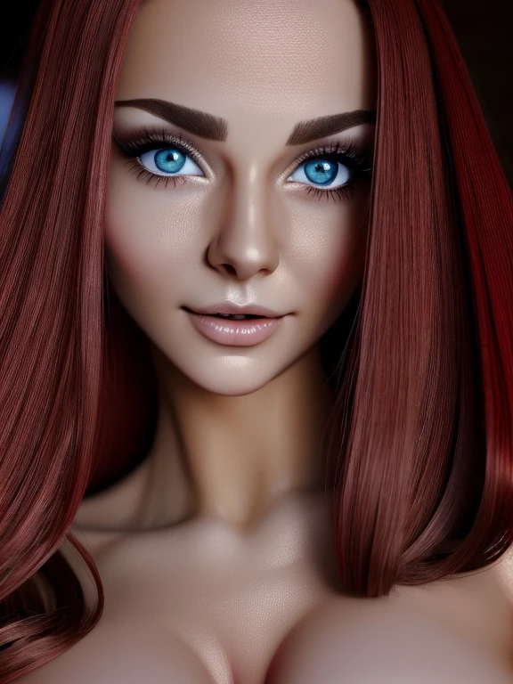 realistic elf woman, very detailed faces, full body, NSFW, red blush, blushing, slim abdomen: 1.2, detailed eyes, sexy, undressed, naked, open mouth, wet body, breasts