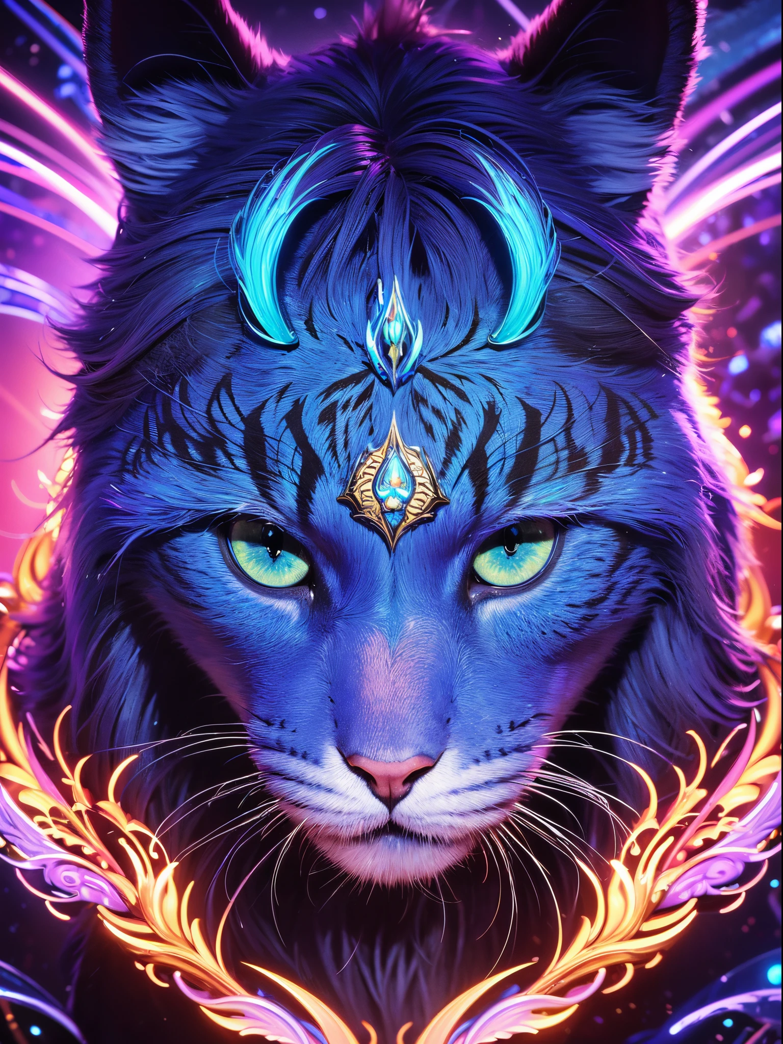 only a big Furry face in center in a psychedelic and surreal spiral world, ultra-detailed, with vibrant colors and lighting effects, creating a masterpiece with 8k and 4k resolution. Furry is depicted with intricate details, merging with the surroundings seamlessly. The artwork showcases Furry under the influence of LSD, where space and time lose their boundaries. The scene exudes a sense of otherworldly beauty and mystique, combining the ancient stargate Egyptian deity with a contemporary psychedelic aesthetic, creating a visually stunning and mind-altering experience. strong facial expressions"