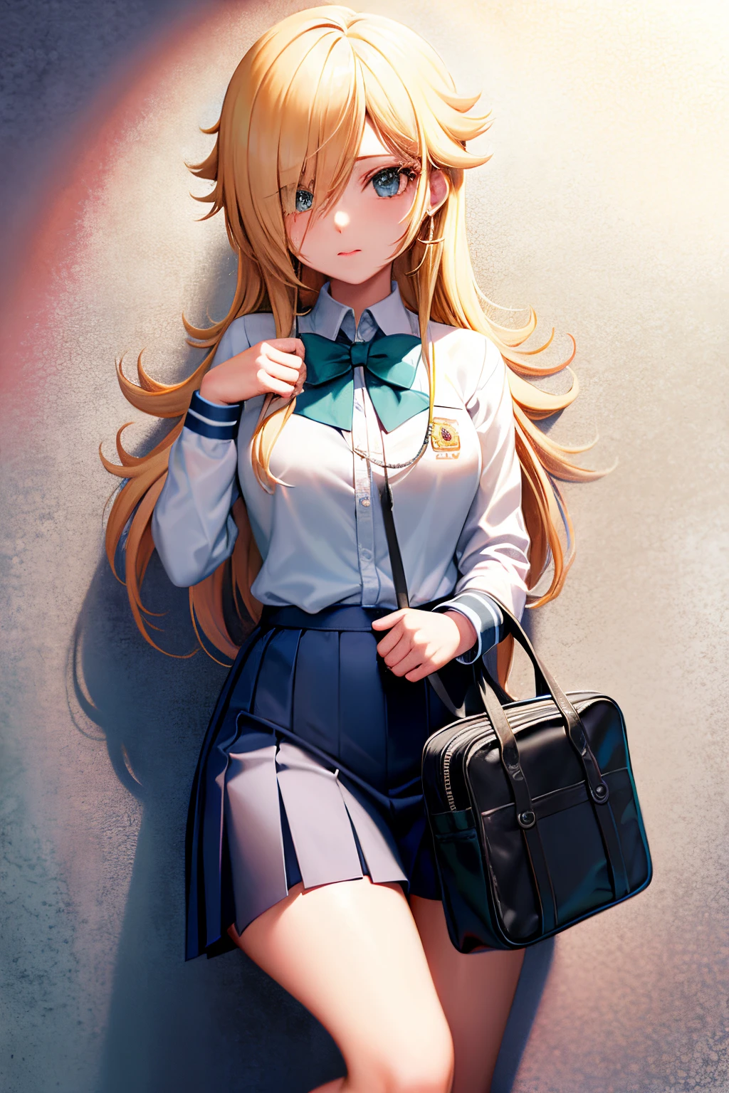 garota de anime em uniforme escolar segurando uma bolsa rosa, magical school student uniform, anime aesthetic, uma aluna hiperrealista, visual anime de uma bonito, aluna hiperrealista, estilo anime, anime vibes, no estilo de arte do anime 8 0 s, meninaa do anime high school, arte anime de alta qualidade, usando jaqueta e saia, anime full body illustration