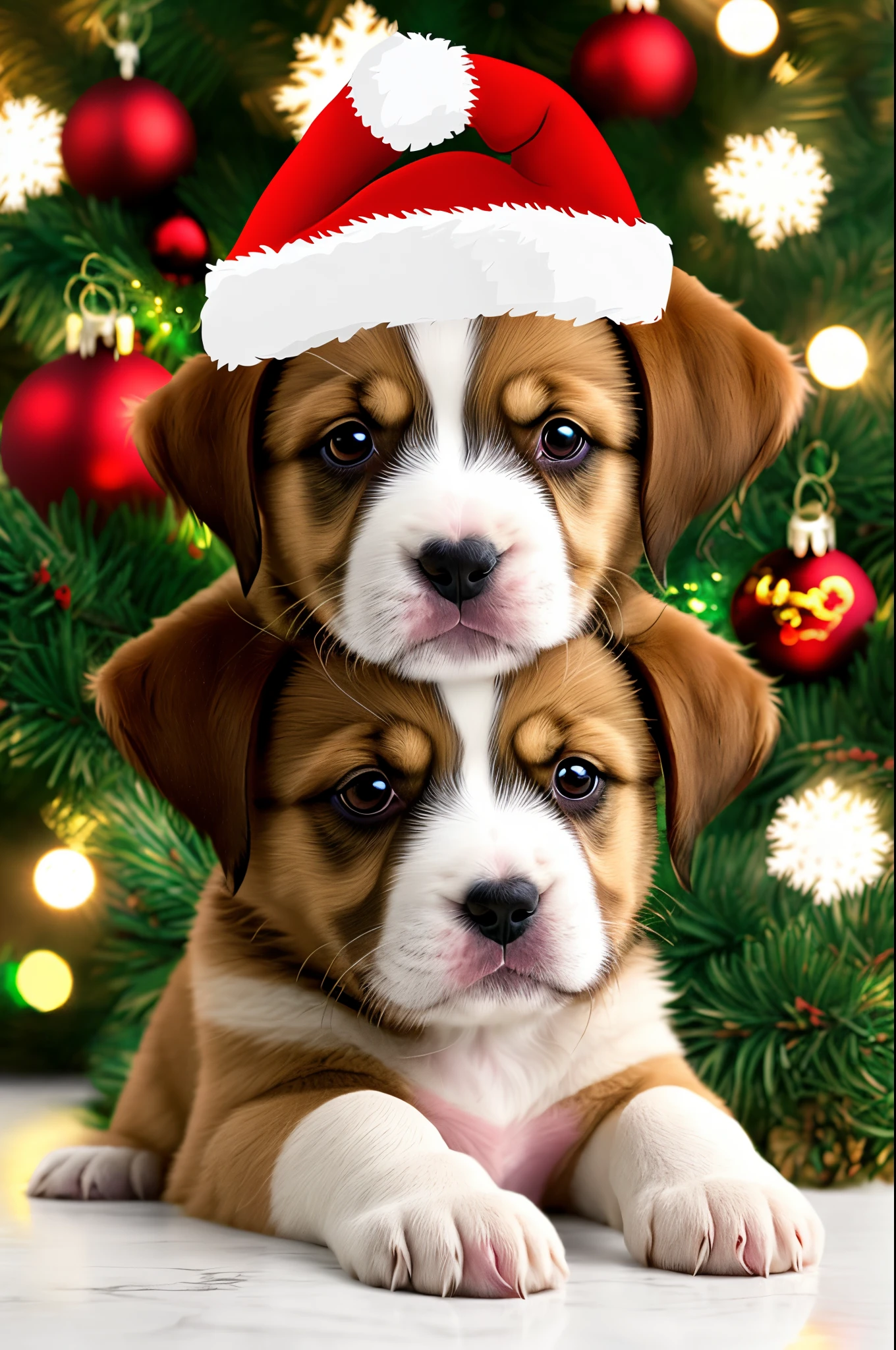 Cartoon Christmas designs with puppies