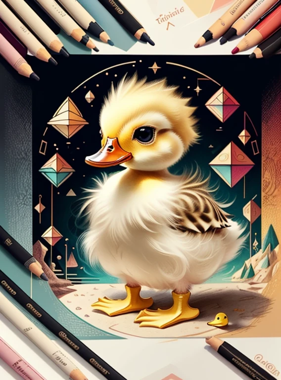 (baby duck), Munchkin ,Geometric multidimensional wall portrait, livro de arte, Tchibi,
Yang08k, Beautiful, Colouring,
Obras, of the highest quality, best quality, Arte Oficial, Beautiful and Aesthetic,