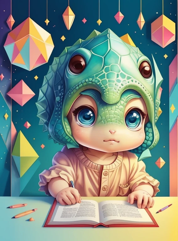 ( dinosaur), Munchkin ,Geometric multidimensional wall portrait, livro de arte, Tchibi,
Yang08k, Beautiful, Colouring,
Obras, of the highest quality, best quality, Arte Oficial, Beautiful and Aesthetic,