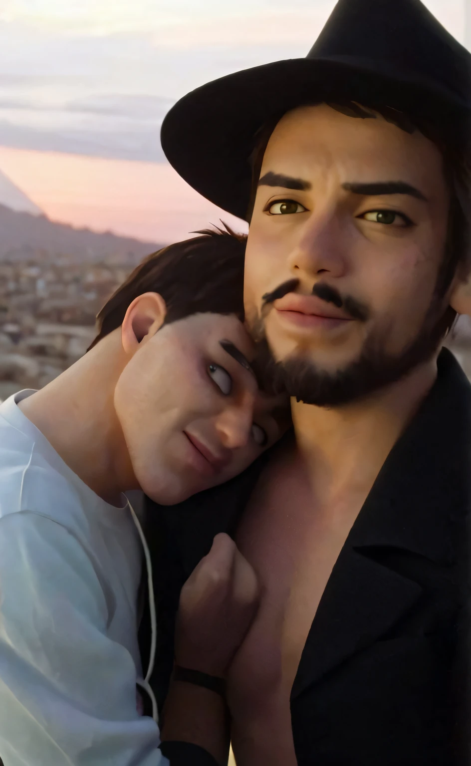 pareja gay en el atardecer