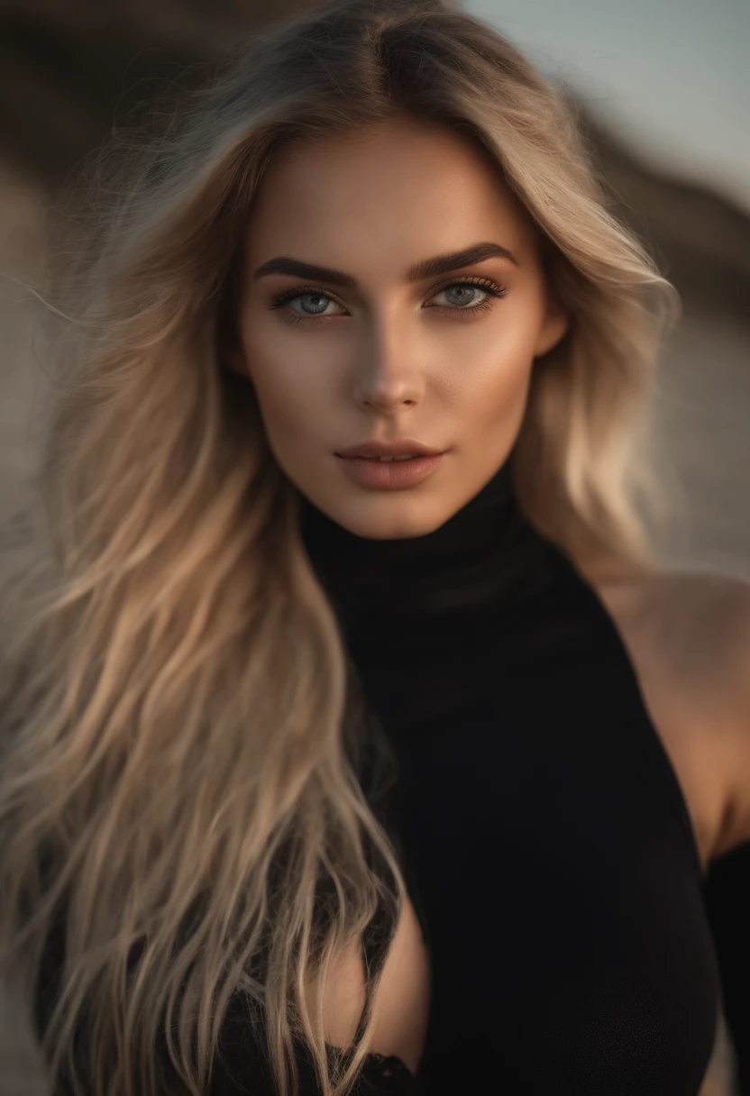 Oman with matching tank top and panties, fille sexy aux yeux bleus, Portrait Sophie Mudd, Portrait de Corinna Kopf, cheveux blonds et grands yeux, selfie of a young woman, ohne Maquillage, maquillage naturel, Look directly into the camera, Visage avec Artgram, dezentes Maquillage, Superbe photo du corps entier, dans la chambre, gros seins, Blonde, see-through black fishnet shirt, black fishnet thigh-highs, black choker, standing on a empty beach, beautiful, perfect light skin, sexy girl with blue ultra-realistic, meticulously detailed, portrait sophie mudd, blond hair and large eyes, selfie of a young woman, dubai eyes, 8k, intricately maximalist-details, extremely detailed, backlit, romantic lighting, epic, smooth, vibrant, populated beach background, shallow depth of field, first-rate breasts, medium breasts, first-rate ass,, looking at camera, facing camera