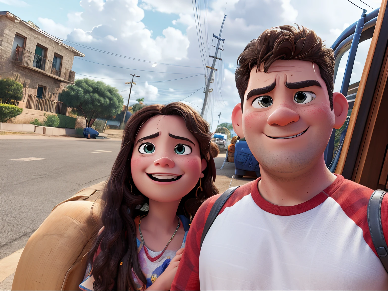 cartel de pelicula estilo pixar, adds details and a Pixar Art style