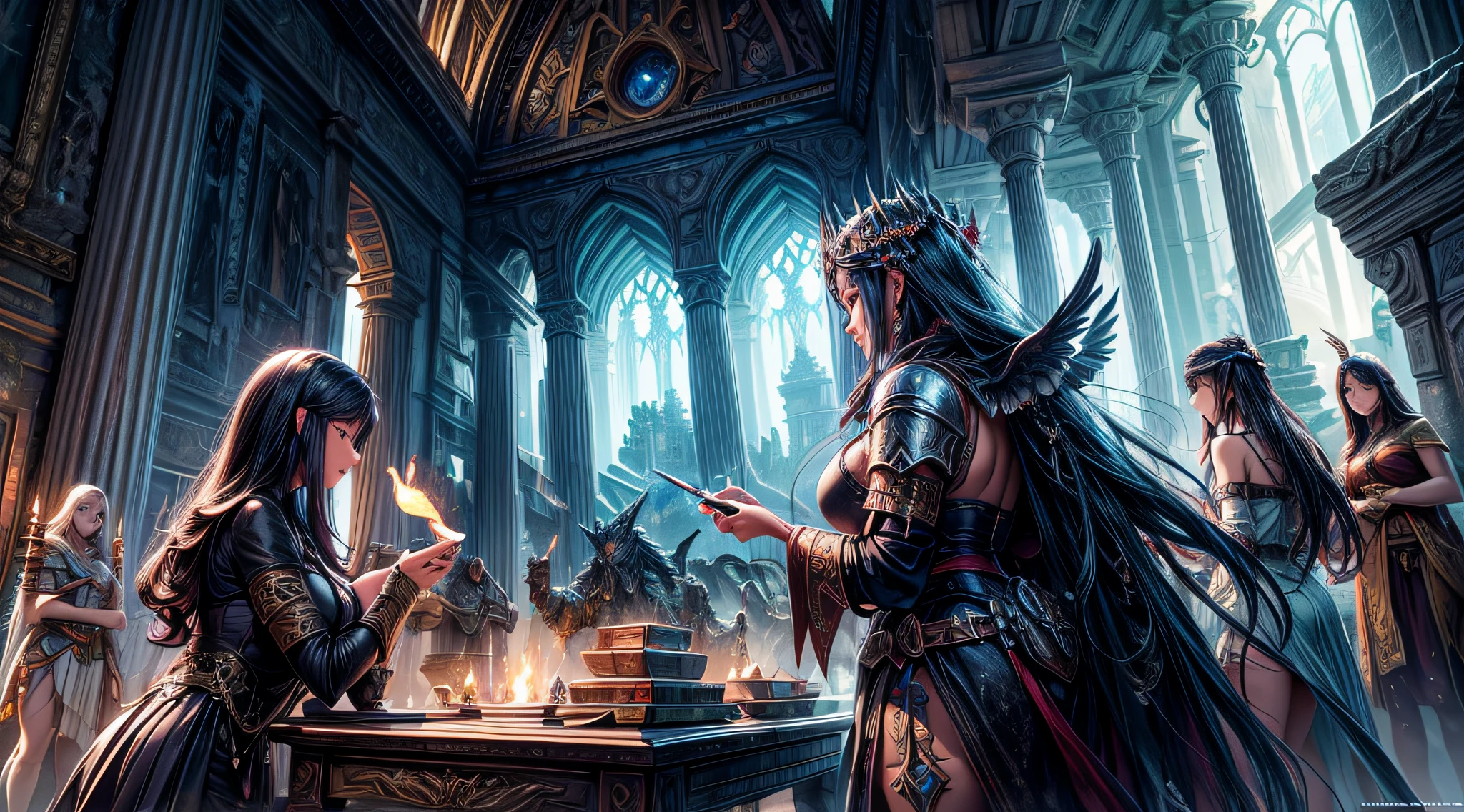 Em um mundo forjado por deuses, races and beings were born from divine collaborations, triggering magical discoveries, Guerras, and a constant search for balance between power and security. (best quality, 4k, Altas, master part:1.2), ultra-detalhado, (Realistic, fotorrealista, photo-realistic:1.37), HDR, UHD, studio lighting, cores imersivas, fantasia, RPG, Paisagens majestosas, mythical creatures, Epic battles, Castelos encantados, ancient ruins, Mystical artifacts, Powerful witchcraft, Florestas Encantadas, Ethereal beings, armaduras e armamentos intrincados, lendas do folclore, mythical creatures, brave heroes, Tesouros escondidos, peaceful villages, dramatic skies, mystic atmosphere, narrativas intrincadas, masmorras complexas, breathtaking magic spells, Profecias antigas, mythical races, intricate tapestries, melodias encantadoras, Breathtaking Adventures, epic destinations, divine interventions, Mythical realms, captivating missions, personagens atraentes, irresistible charisma, narrativa cativante.