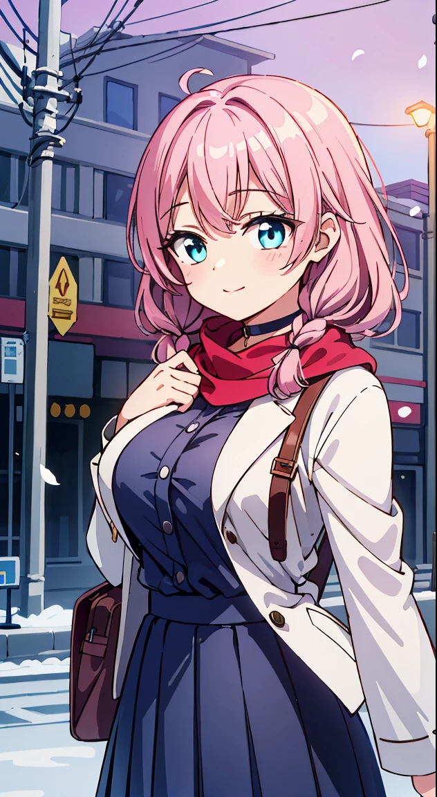 masterpiece,best quality,(Absurd realistic structure details),(High resolution complex and detailed text quality),(High-resolution microstructure、High Poly 3D Rendering Correction),Methods of geometry,Careful explanatory anatomy,
BREAK,
1 beautiful girl, (17 years old girl),Solo,(Cute:1.5),(Chibi:0.6),(kawaii:1.5),(Lori:0.5),BREAK,(17 years old girl), 1 beautiful girl,Very detailed,colourfull,highest details,Clear skin,Beautiful skin,Shy,Very detailed,colourfull,highest details,BREAK,Clear skin,Beautiful skin,Shy skin,BREAK,{Heterochromia,blue eyess,green eyes,PUPILS SPARKLING:1.5},star eye silhouette,BREAK,(Pink hair, Medium length:1.4),(Twin braids,A little curly hair,Princess Cut, crossed bangs:1.3),(Big breasts,Beautiful breasts,Large breasts:1.5),(long eyelashes, Double eyelids:1.2),Solo,gleaming skin, Clear skin, Beautiful skin,(best quality face),(Top quality glowing eyes), (The best smile,Doya face:1.45), BREAK (Pink Theme:1.4), (Vivid colors:1.3), ( Winter clothes,Long sleeves) (Skirt, Black skirt, Pleated skirt ), Miniskirt, ( coat ),School bag,Handbag,Shoulder bag,Effect of giving shine to hair, Soft smile, (Closed eyes:0.7), White coat,Looking at Viewer, Sparkle effect, random colored petals, Many petals, Fluttering petals, prismatic effects,
BREAK,(day), Standing,a closed mouth,(architecture, building, Choker, city, Cityscape, Outdoors, building, city,lamp post, Power lines, scarf, skyporn, Snow, Solo, utility pole, Winters:1.55), Waterfall,depth of fields,
BREAK,wakame,wakame,wakame,(Cowboy Shot:1.4),
BREAK,(Blurry background:1.3),(absurderes, hight resolution, Super Detail Art),cel shading,Clear Color, Lonely optical effect, Beautiful pictures, Bright glow, mystic atmosphere,(Close-up of girl:1.1), Mystical light particle effect,manga influence, clean line drawings,