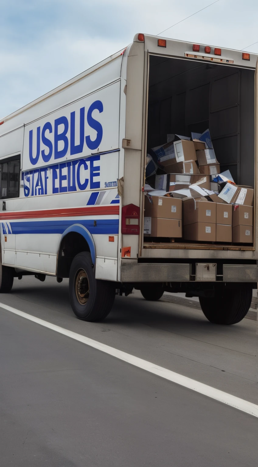 United States Postal truck labeled Pack Busters with weed and usps boxes falling out the back of the truck and the driver of the bus smoking a backwood
