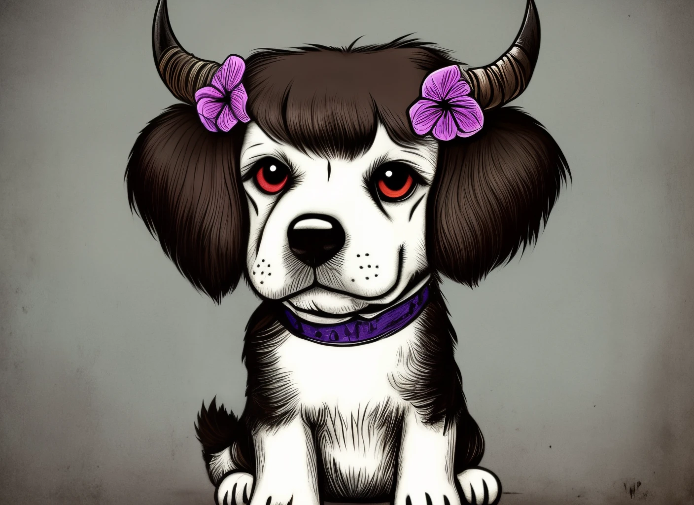 Demon Snoopy with violet eyes --auto --s2