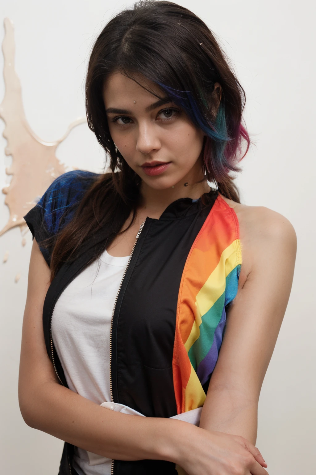 Colourful rainbow jacket