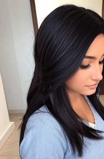morena, Cabello largo,