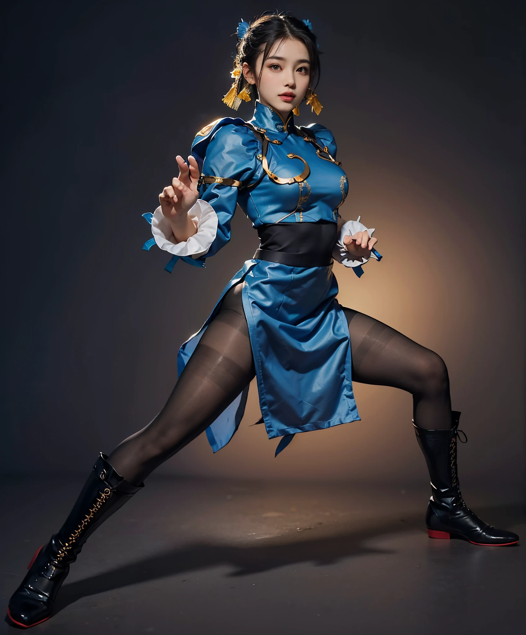 ChunLi、Street Fighter Chun-Li、Falling down、Are sleeping、s asleep、Suffering、mouth is always open sloppily、Drool is always dripping from my mouth、Asian Beautiful Girl、(((Wear black tights on your beautiful legs.)))、(((beauty legs)))、(((facial expression of smile)))、((((Make the most of the original image)))、(((Chun-Li Costume)))、(((a short bob、beautiful hairl)))、(((Suffering)))、(((Feet must necessarily be worn with black tights)))、(((You need to wear red boots)))、((Top image quality、8K))、((top-quality、8K、​masterpiece:1.3))、(((Keep your background simple)))、Crisp focus:1.2、Beautiful woman with perfect body shape:1.4、Slender Abs:1.2、a wet body:1.5、Highly detailed facial and skin texture、8K、beauty legs
