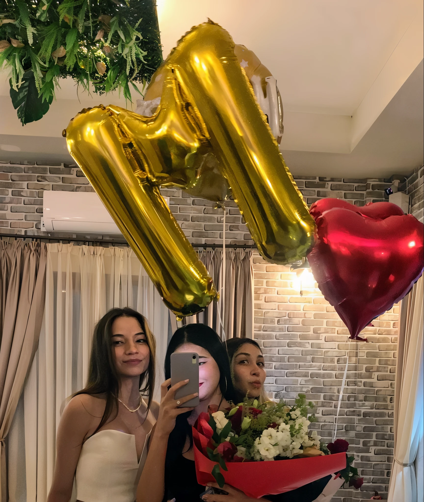 there are two women standing next to each other holding balloons, 🤬 🤮 💕 🎀, dasha taran, exclusive, 😭 🤮 💕 🎀, dua lipa, by Emma Andijewska, anastasia ovchinnikova, masha krasnova, with flowers, style of julia razumova, viktoria gavrilenko