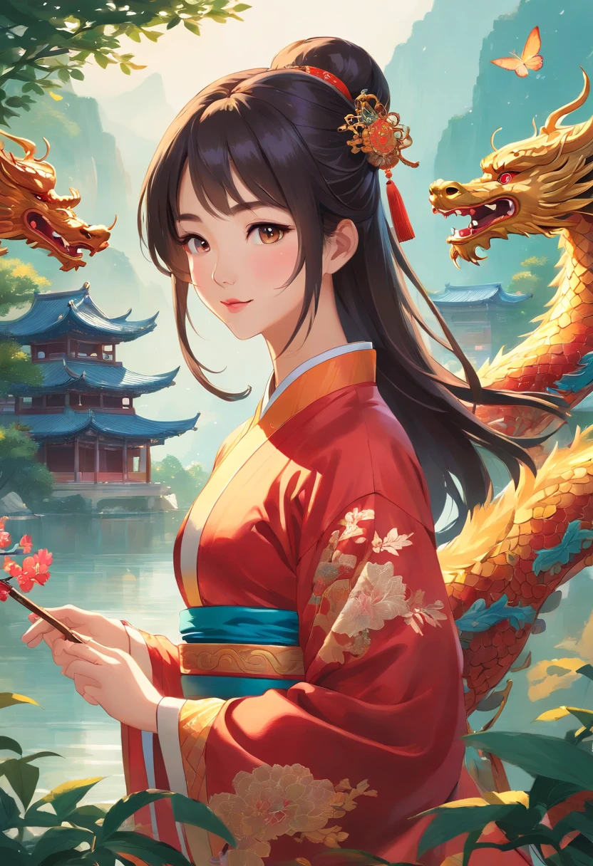 Ling Shen, a beautiful Chinese girl, stands gracefully in a lush garden surrounded by blooming flowers and delicate butterflies. Her almond-shaped eyes glisten with intricate details, highlighting her captivating beauty. Her lips form a gentle smile, exuding warmth and serenity. Ling Shen wears a traditional Chinese costume, adorned with vibrant colors and elegant patterns, reflecting her cultural heritage.
The landscape behind Ling Shen showcases majestic mountains that soar into the heavens. The cliffs and peaks are intricately sculpted, showcasing the craftsmanship of an ancient master artist. The mountains' slopes are covered in lush vegetation, depicting a harmonious blend of nature and human civilization.
A serene lake stretches out in front of Ling Shen, mirroring the enchanting scenery. The crystal-clear water reflects the surrounding mountains and colorful foliage, creating a mesmerizing visual effect. Ling Shen's Chinese dragon, with scales glimmering under the sunlight, relaxes in the lake, its majestic presence adding a touch of mystical allure to the scene.
The artwork is crafted with great attention to detail, resulting in a masterpiece-quality piece. Every stroke and texture is meticulously rendered, capturing the essence of the subjects and the surrounding elements. The level of realism achieved in this artwork is breathtaking, appearing almost lifelike. The use of vivid colors further enhances the visual impact, creating a vibrant and immersive experience.
The art style of this painting embraces a fusion of traditional Chinese painting techniques and contemporary artistry. It showcases a seamless blend of classic elegance and modern sophistication. The artist's skillful composition and brushwork breathe life into the scene, evoking a sense of tranquility and wonder.
The color tones employed in this artwork feature a harmonious palette inspired by Chinese culture. Rich reds, vibrant greens, and serene blues dominate the scene, symbolizing luck, prosperity, and tranquility. The balanced use of colors creates a visually harmonious and emotionally evocative ambiance.
The lighting in this artwork is meticulously executed, with soft rays of sunlight illuminating the entire scene. The interplay of light and shadow adds depth and dimension, emphasizing the natural beauty of the subjects and their surroundings. The artist skillfully captures the interplay of natural light and the subjects, creating an ethereal and enchanting atmosphere.
Through this Stable Diffusion prompt, we aim to create a stunning artwork that captures the beauty of Ling Shen, her Chinese dragon, and the magnificent landscape. The intricate details, high image quality, masterful artistry, vibrant colors, and captivating lighting will combine to produce a visual masterpiece that transports the audience to a magical realm inspired by Chinese culture.