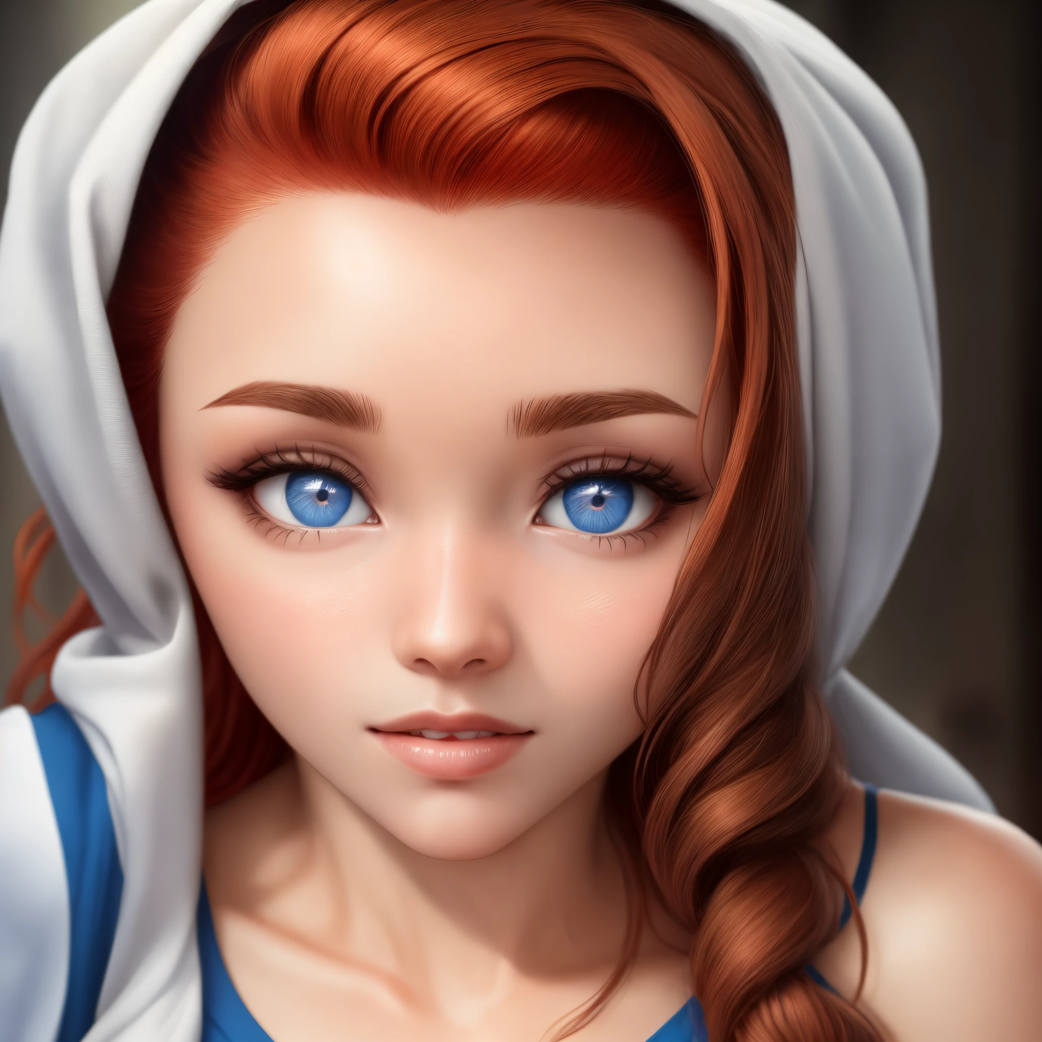Ruiva, olhos claros, pele parda