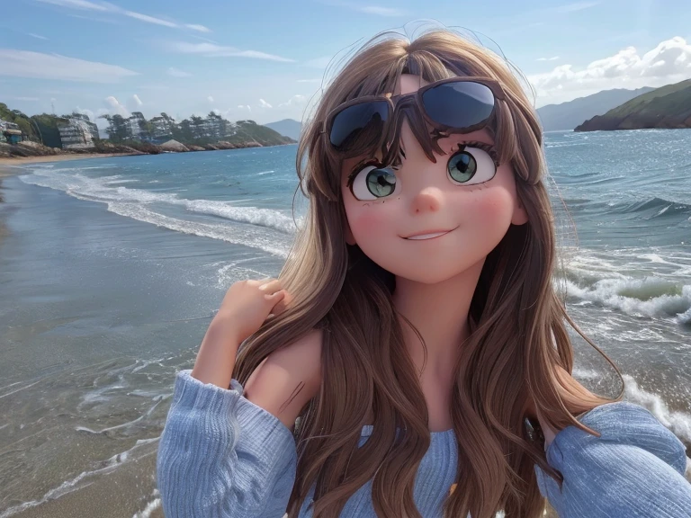 Girl hanging out at the beach