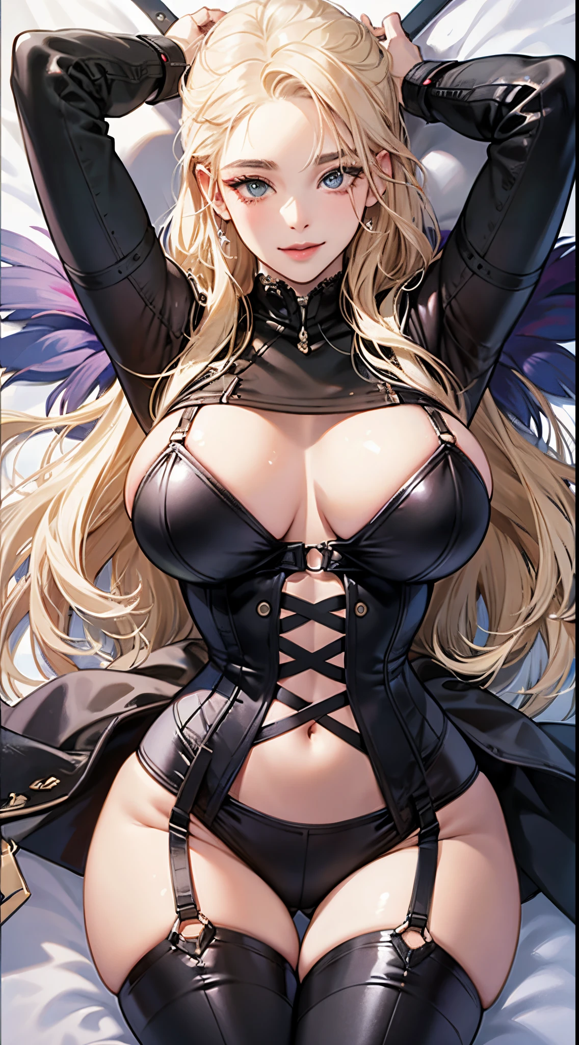 top-quality、realistic touch,high-detail、photoRealstic、Long body、captive beauty、big eye、huge tit、Strong platinum blonde eyelashes、platinum-blonde、Beautie、A sexy、full body Esbian、Sparkling eyes、Submissive smile、Flushed cheeks、Kamimei、thin-waist、Voluptuous thighs、Enraptured look、Raked bangs、The forehead is protruding、rubbersuit、a sailor suit、corsets