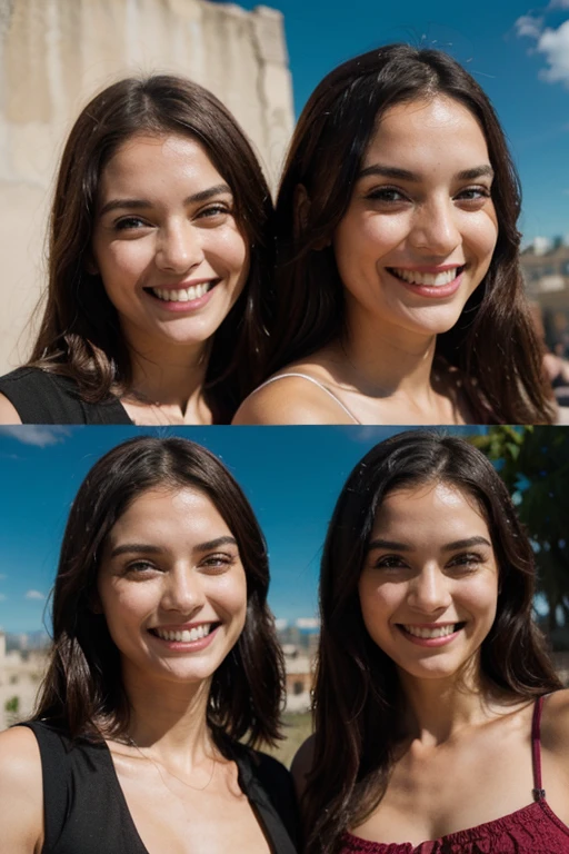 Multiples personas en cada imagen que esten sonriendo o no