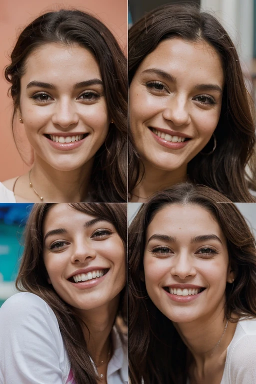 Multiples personas en cada imagen que esten sonriendo o no