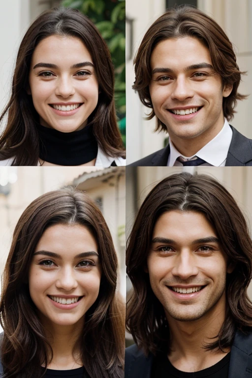 Multiples personas en cada imagen que esten sonriendo o no, quiero que sean hombres
