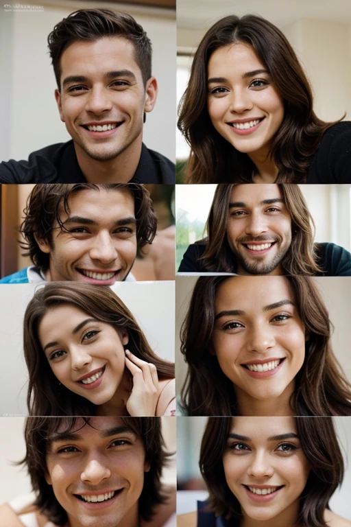 Multiples personas en cada imagen que esten sonriendo o no, quiero que sean hombres