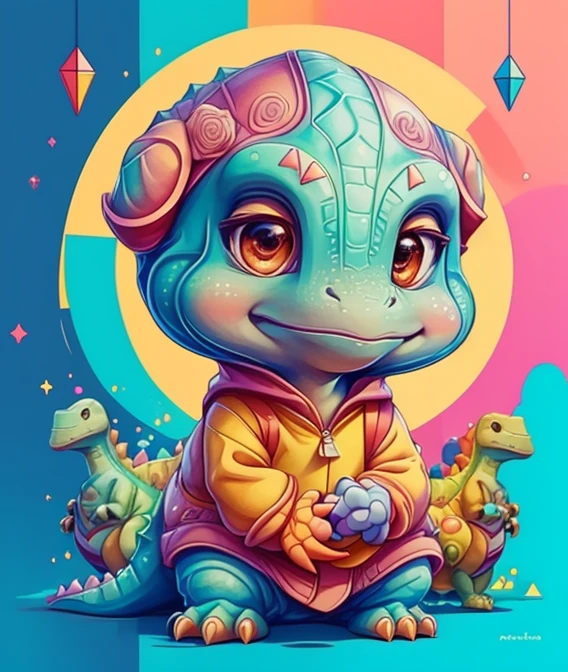 ) ((((cute  dinosaur) ((Mikey)) - Criador: Walt Disney2023) ), ,, ( Walt Disney acolchoamento ,multidimensional geometric wall PORTRAIT, arte, Chibi,
Yang08k, lindo, Colouring,Rose
Primary works, qualidade superior, melhor qualidade, Arte Oficial, Beautiful and Aesthetic,)) ), ,,  Walt Disney acolchoamento ,multidimensional geometric wall PORTRAIT, arte, Chibi,
Yang08k, lindo, (Colouring, Rosa), amarelo ,azul ,vermelho e branco)
Primary works, qualidade superior, melhor qualidade, Arte Oficial, Beautiful and Aesthetic,