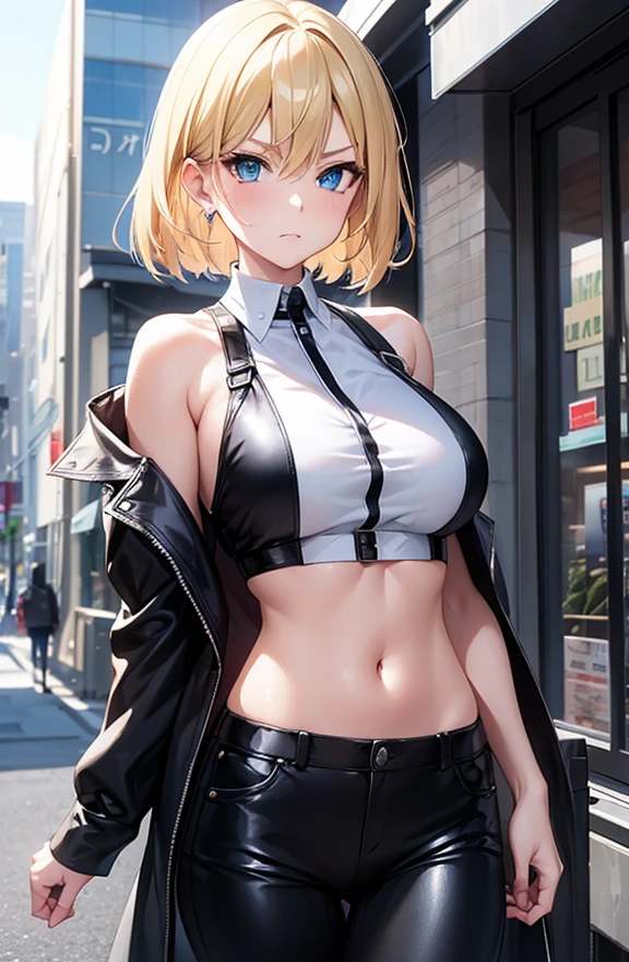 Hermosa chica rubia muy sexy con tetas muy pero que muy grandes, enormes. De cara a la pared y solo con una camisa blanca abierta y con un tanga tiro de vaquero. And a boy with short hair is fucking her tits from behind