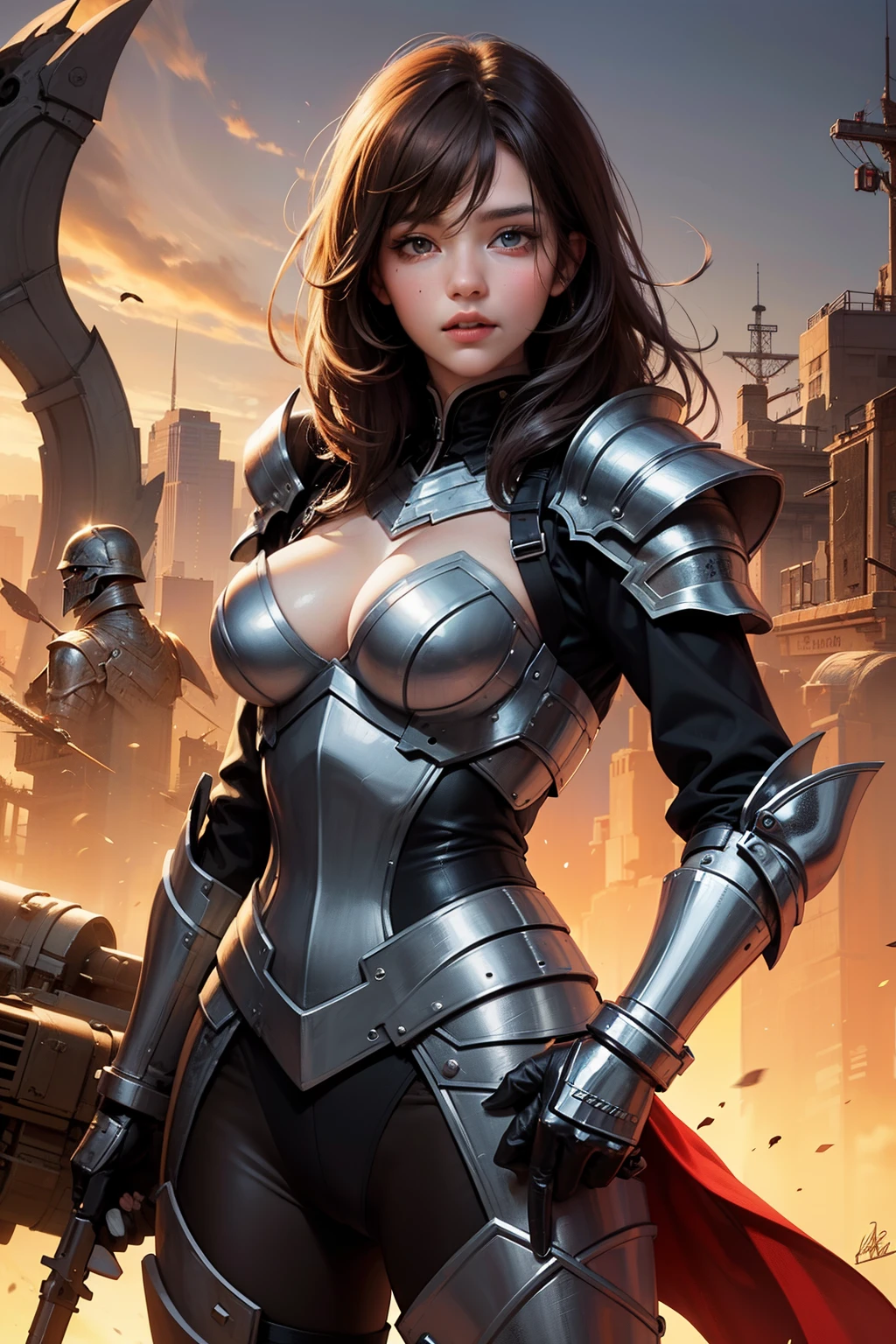 war head and great armored female.
((best quality)), ((masterpiece)), (detailed), perfect face