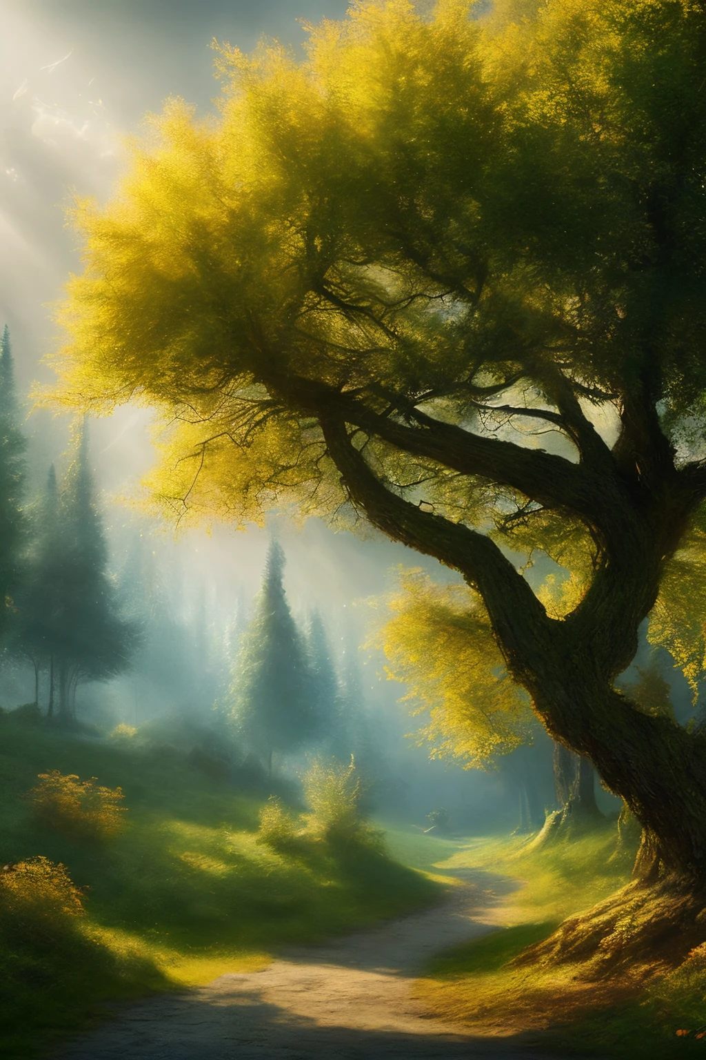 a forest landscape dark fantasy realm

((best quality)), ((masterpiece)), (detailed), perfect face