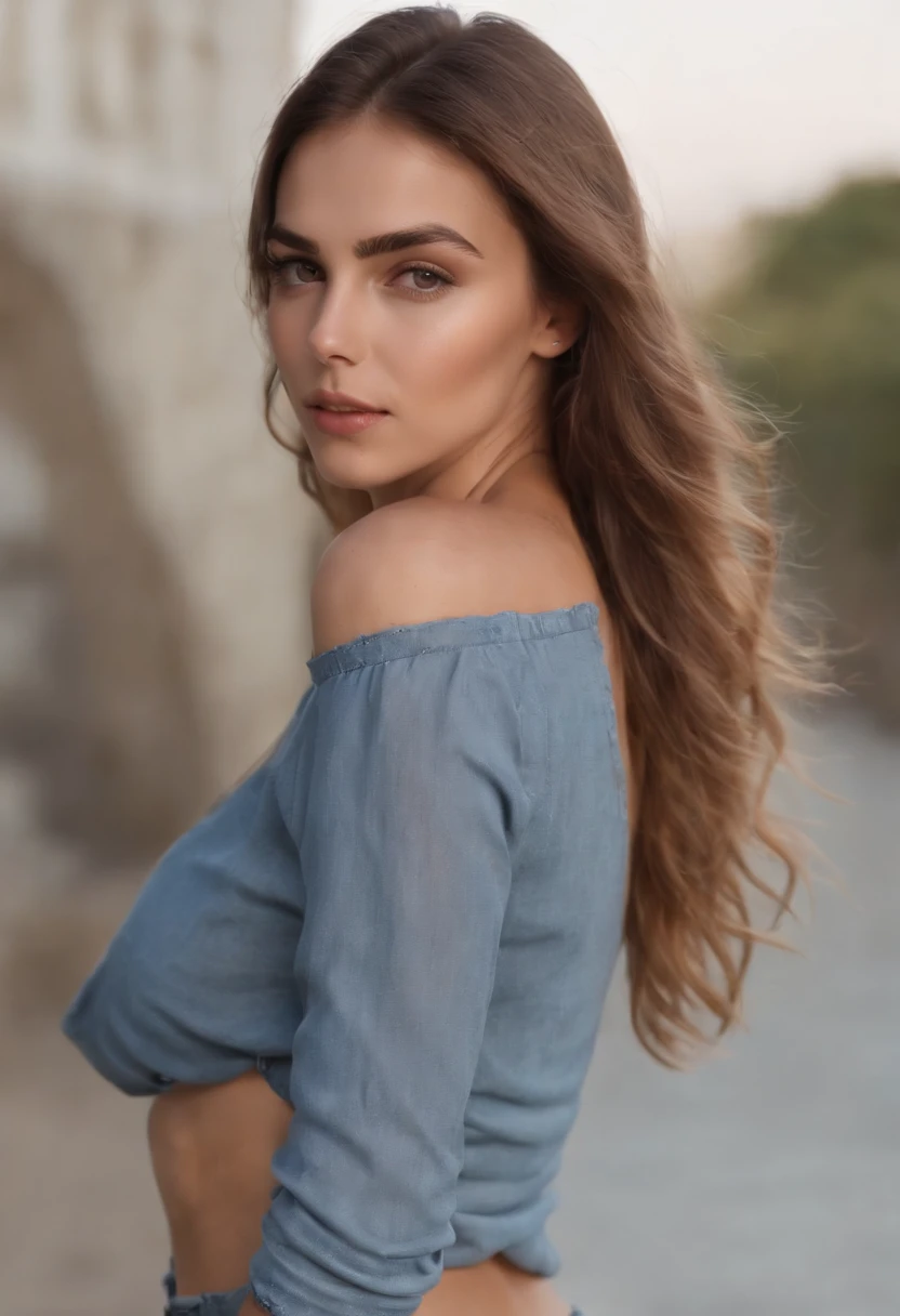 (Obra maestra:1.4), (8k, fotorrealista, Foto RAW, La mejor calidad: 1.4), Chica de Alemania, (1girl), Cara hermosa, (Cara realista:1.4), (cabello negro, Cabello largo:1.3), hermoso peinado, cola de caballo contorsionada, ojos realistas, hermosos ojos detallados, (Piel realista:1.3), Piel hermosa, atractivo, ultra-high-resolution, ultra realista, Altamente detallado, golden ratio, (Cara detallada:1.4), Mirando al espectador, Camisa blanca hecha jirones, Senos medianos realistas, En pie, Mano en la cadera, Camisa transparente, (braless:1.4), alegre_, Vaqueros azules cortos, shorts, Calle de la ciudad, Linda sonrisa, labios rojos, bikini, playa, hermoso cuerpo,