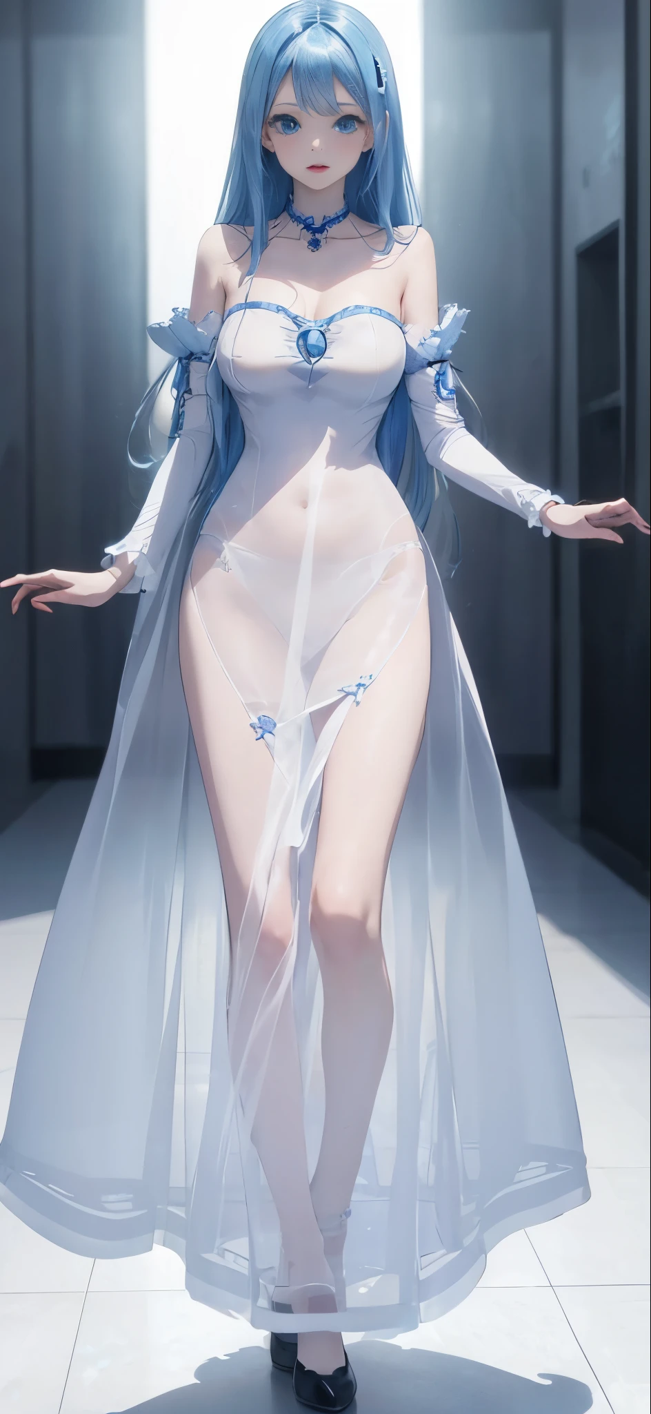 (Full body photo),Fluorescent background,(1 Witch,Flash fluorescence,military hat,Transparent tulle kimono,Delicate headgear,ssmile),(paper art,Quilted paper art,geometry),(Lots of colors,Best quality,high detal,tmasterpiece,movie light effect,4K,lightand shade contrast),Blue transparent tulle cheongsam,pigtails,Red knee-length socks,luminous totem,eBlue eyes,green hair and big breasts,long braid,Nice face