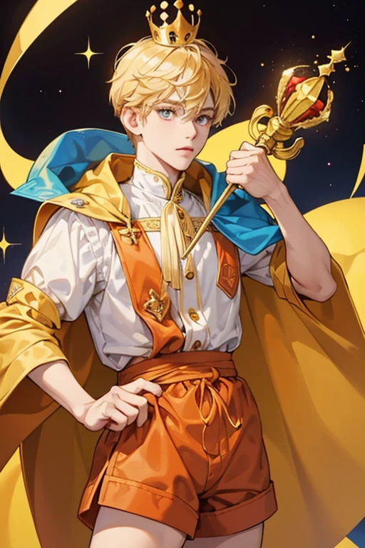 Custard Cookie III is a tiny, somewhat thin young Cookie with warm, yellow-brown dough and sparkling azure eyes. He wears a kingly white blouse with a red cape and puffy brown shorts. Atop his golden blond custard hair sits a king’s crown, which is made of construction paper by its wearer himself. He carries a king’s scepter.