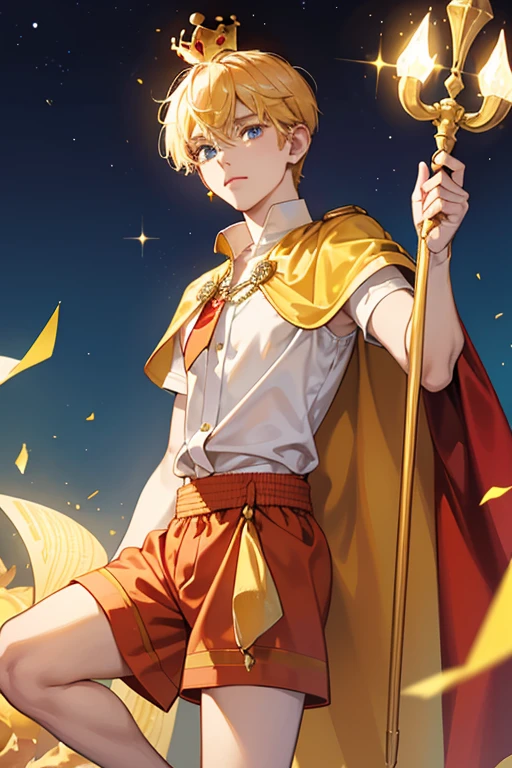 Custard Cookie III is a tiny, somewhat thin young Cookie with warm, yellow-brown dough and sparkling azure eyes. He wears a kingly white blouse with a red cape and puffy brown shorts. Atop his golden blond custard hair sits a king’s crown, which is made of construction paper by its wearer himself. He carries a king’s scepter.
