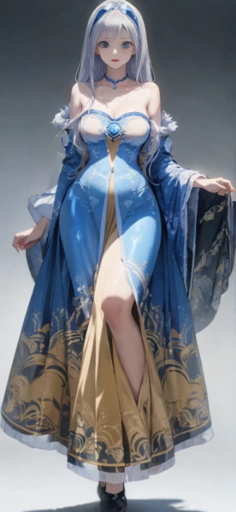 （Full body photo），Fluorescent background，（1 Witch，Flash fluorescence，military hat，Transparent tulle kimono，Delicate headgear，ssmile），（paper art，Quilted paper art，geometry），（Lots of colors，Best quality，high detal，tmasterpiece，movie light effect，4K，lightand shade contrast），Blue transparent tulle cheongsam，pigtails，Red knee-length socks，luminous totem，eBlue eyes，green hair and big breasts，long braid，Nice face，prengant