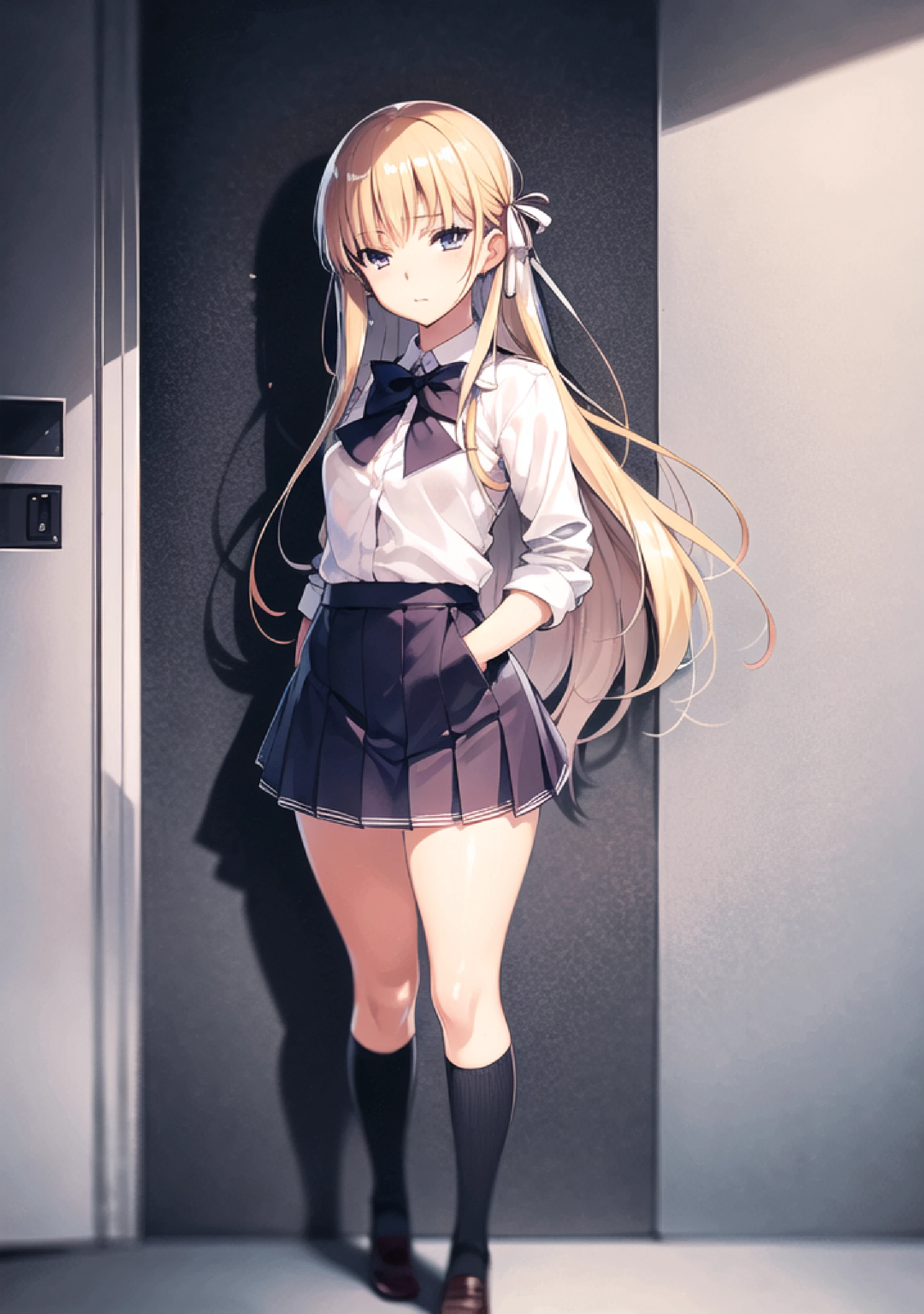 anime girl in a school uniform posing for a picture, Ecchi anime style, marin kitagawa fanart, Seductive Anime Girl, Realistic Schoolgirl, beautiful anime high school girl, small curvy , Anime Best Girl, blonde anime girl with long hair, Ecchi style, charming anime girls, oppai, Ecchi, a hyperrealistic schoolgirl, a hyperrealistic schoolgirl